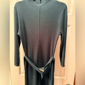 Forest Green Calvin Klein 3/4 Length Sleeve Knit Dress Sz Large NWOT